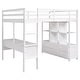 preview thumbnail 28 of 32, Multifunctional Loft Bed Full Size Loft Bed Solid with Built-in Desk and Two Drawers,Storage Shelves,Guardrail