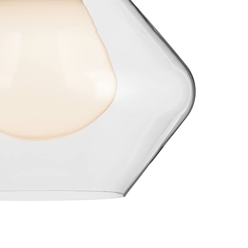 Kichler Lighting Nella 16 Inch 1 Light Pendant with Clear Outer Glass with Opal Interior Glass in Polished Nickel - 12