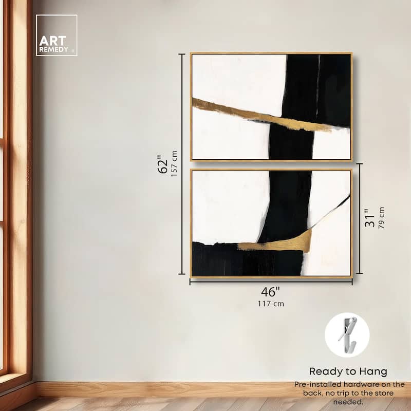 Weight of Black II Canvas Set of 2 by Art Remedy