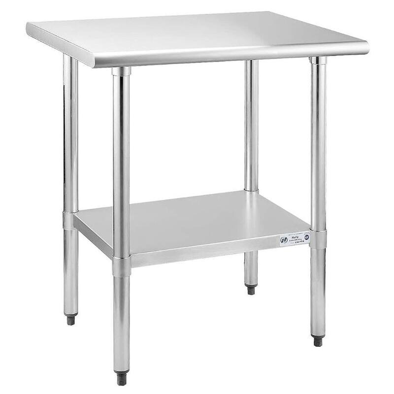 30" x 24" Stainless Steel Work Table with Under Shelf - 30 x 24 - 30 x 24