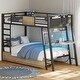 preview thumbnail 3 of 24, LED Kids Bunk Bed with Desk Twin Over Twin Metal Loft Bed 2 Drawers Power Outlets