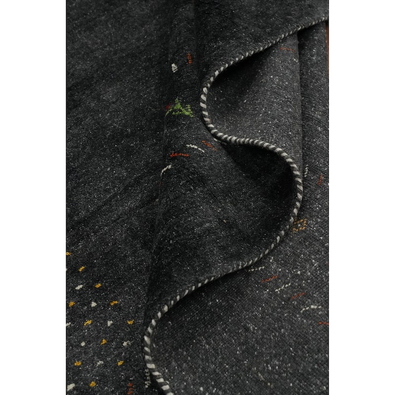 Hand Knotted Oriental 100% Wool Carpet Tribal Animal Pictorial Greys & Charcoal Gabbeh Area Rug - 10' 0'' X 8' 0''