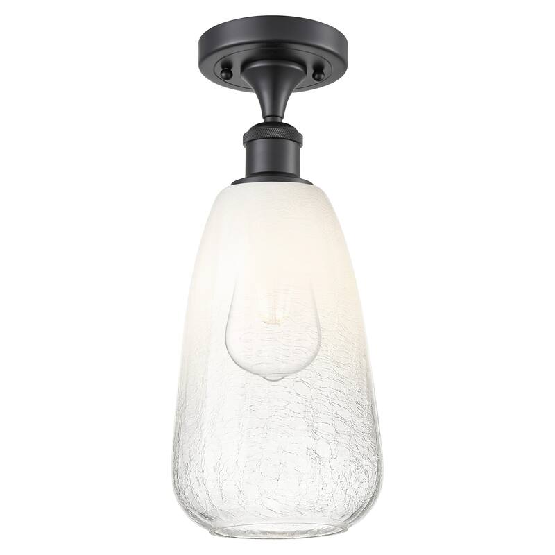 Innovations Lighting 516-1C-14-6 Brookhaven Almond Semi-Flush - Matte Black / Opal