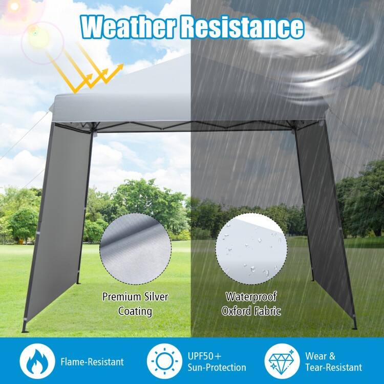 Patio 10x10FT Instant Pop-up Canopy Folding Tent with Sidewalls and Awnings Outdoor-Gray - 118 x 118 x 100.39 inch (L x W x H)
