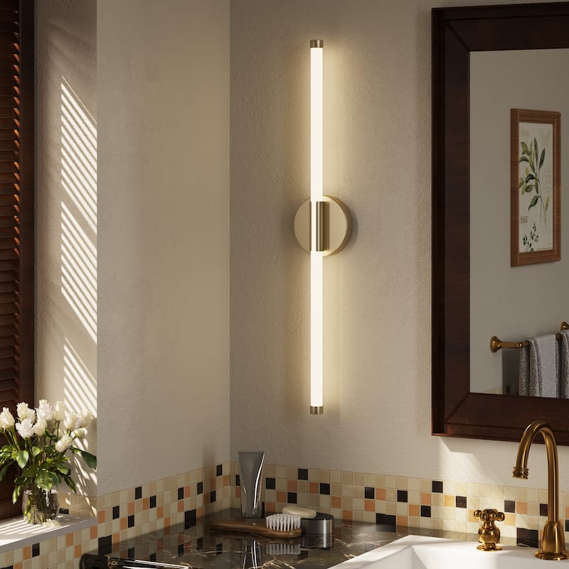 Modern 1-Light LED Bathroom Vanity Light Fixture - Gold