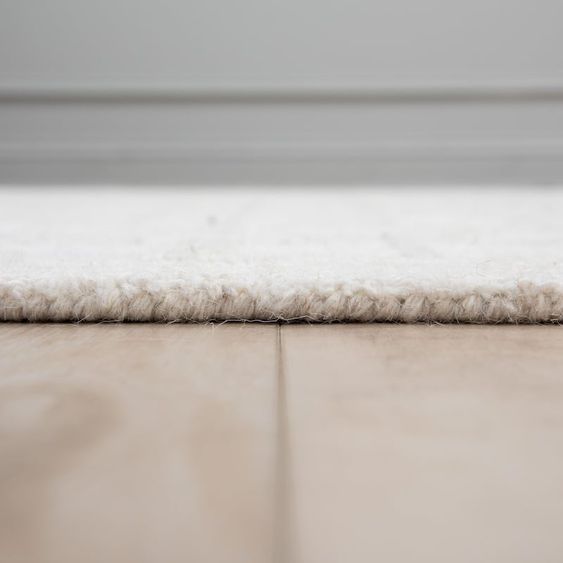 Alora Decor Lofton Ivory Geometric Hand Tufted Wool Rug