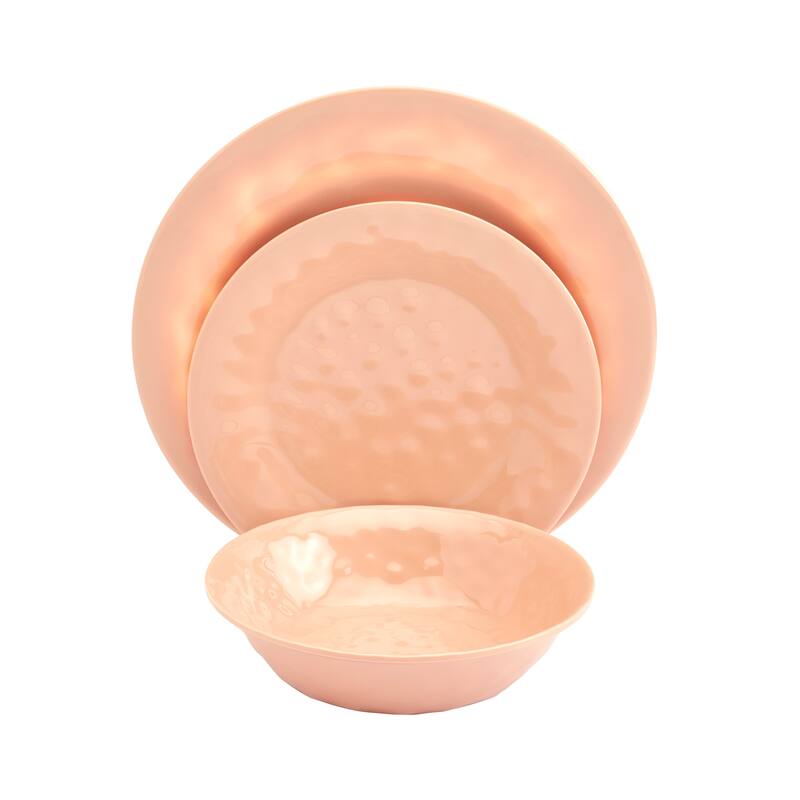 Tabletops Gallery 12PC Hawaiian Sunset Melamine Dinnerware - Sorbet