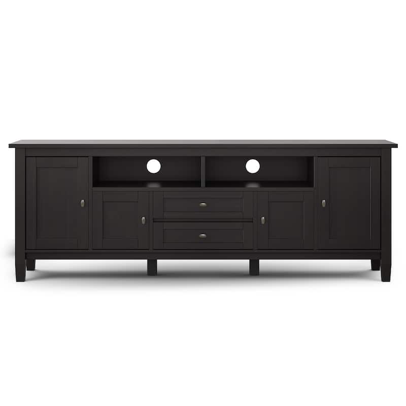 WYNDENHALL Norfolk SOLID WOOD 72 inch Wide TV Media Stand For TVs up to 80 inches - 72'' W x 17.5'' D x 26'' H