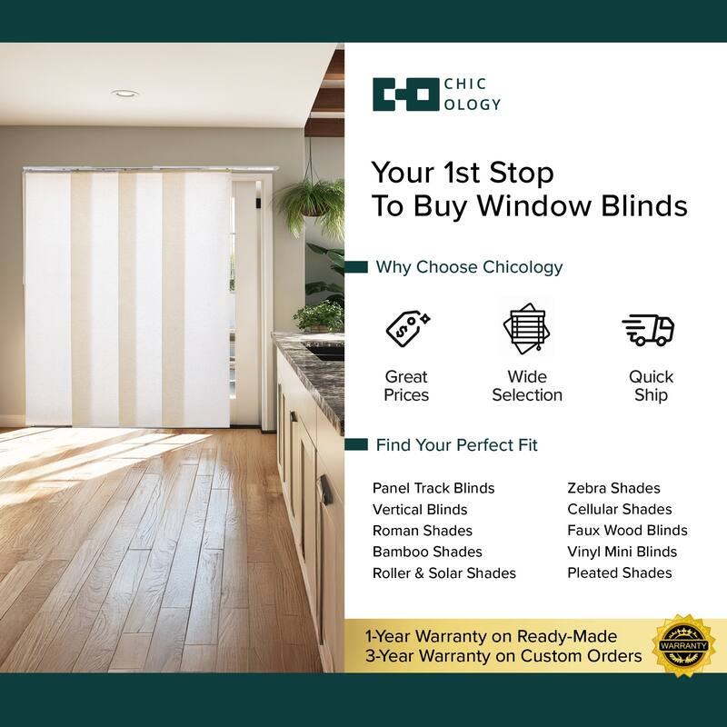 CHICOLOGY Adjustable Sliding Panels, 4-Rail Track, Light Filtering