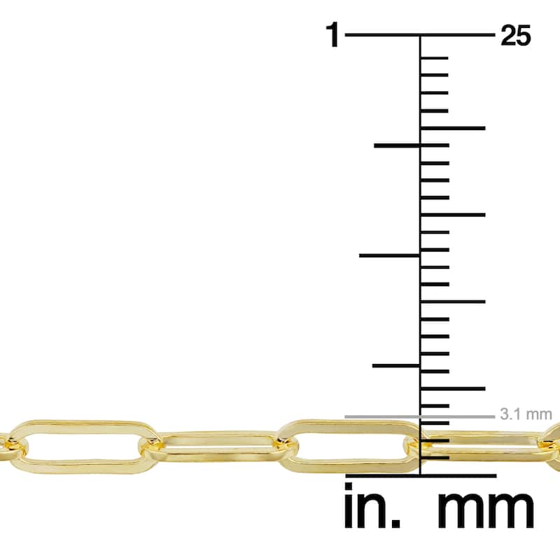 Solid 14k Gold Filled 3.1 mm Paper Clip Link Chain Necklace for Women (16, 18, 20, 24, 30 or 36 inches)
