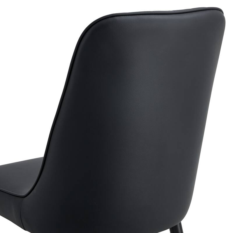 Modern Faux Leather Dining Chair Set of 4, Upholstered Kitchen Side Chair with Metal Legs Armless Chair for Living Room