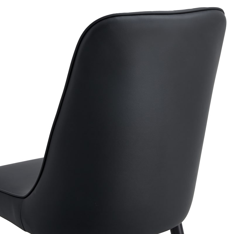Set of 4 Modern PU Upholstered Dining Chairs with Metal Legs