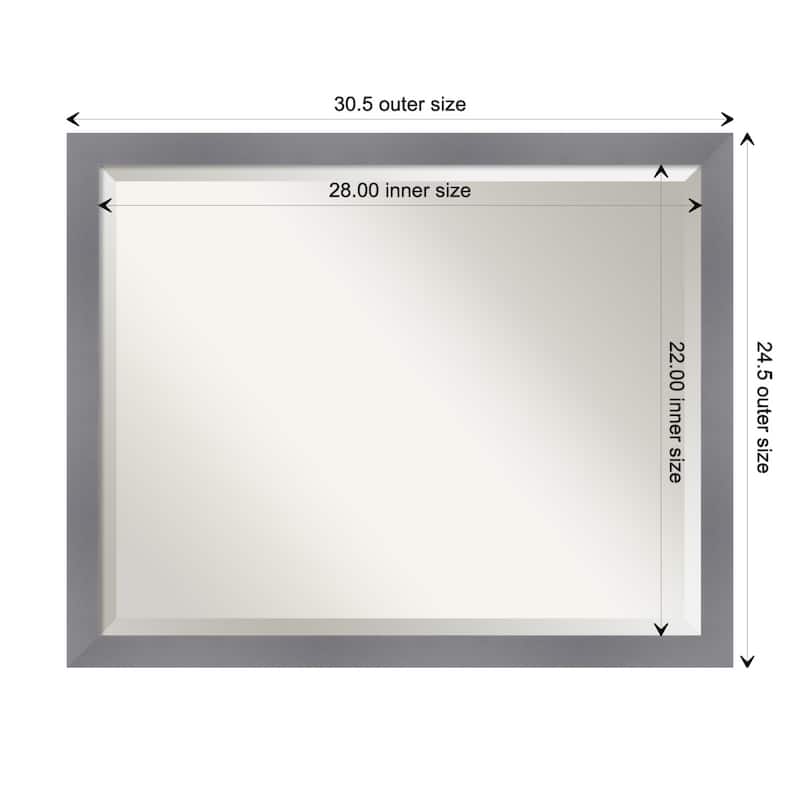 Edwin Beveled Wood Framed Wall Mirror - Edwin Grey - Glass Size 28x22