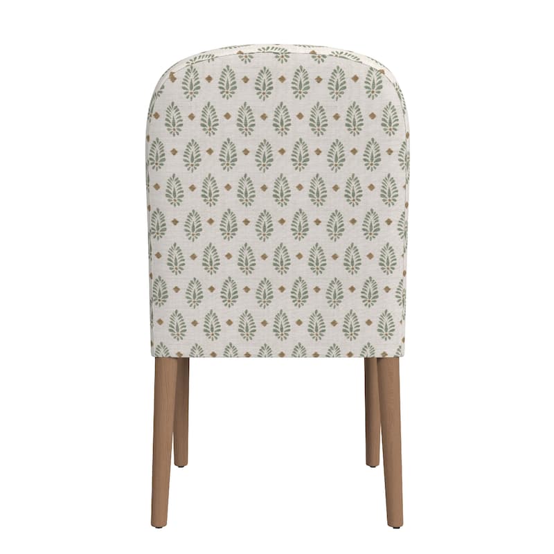 Mio Dining Chair with Rounded Back, Sage Paisley Medallion Fabric