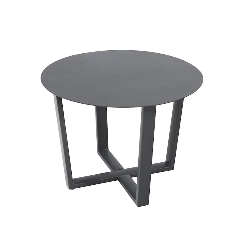 Aluminum Outdoor Side Table Patio End Table - Grey