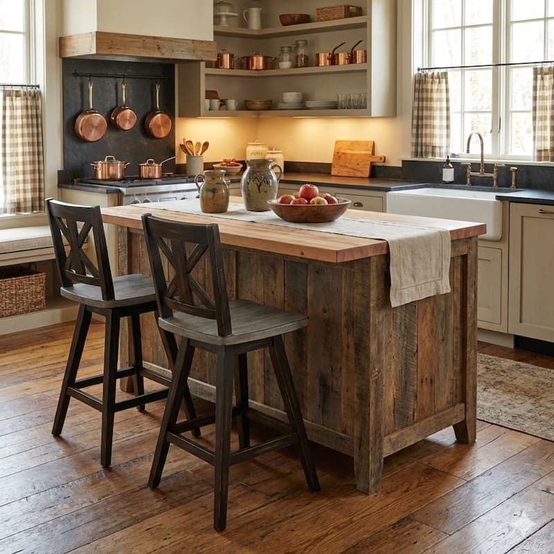 Farmhouse Swivel Counter Height Chair with X Shaped Back, Set of 2, Antique Gray, Black