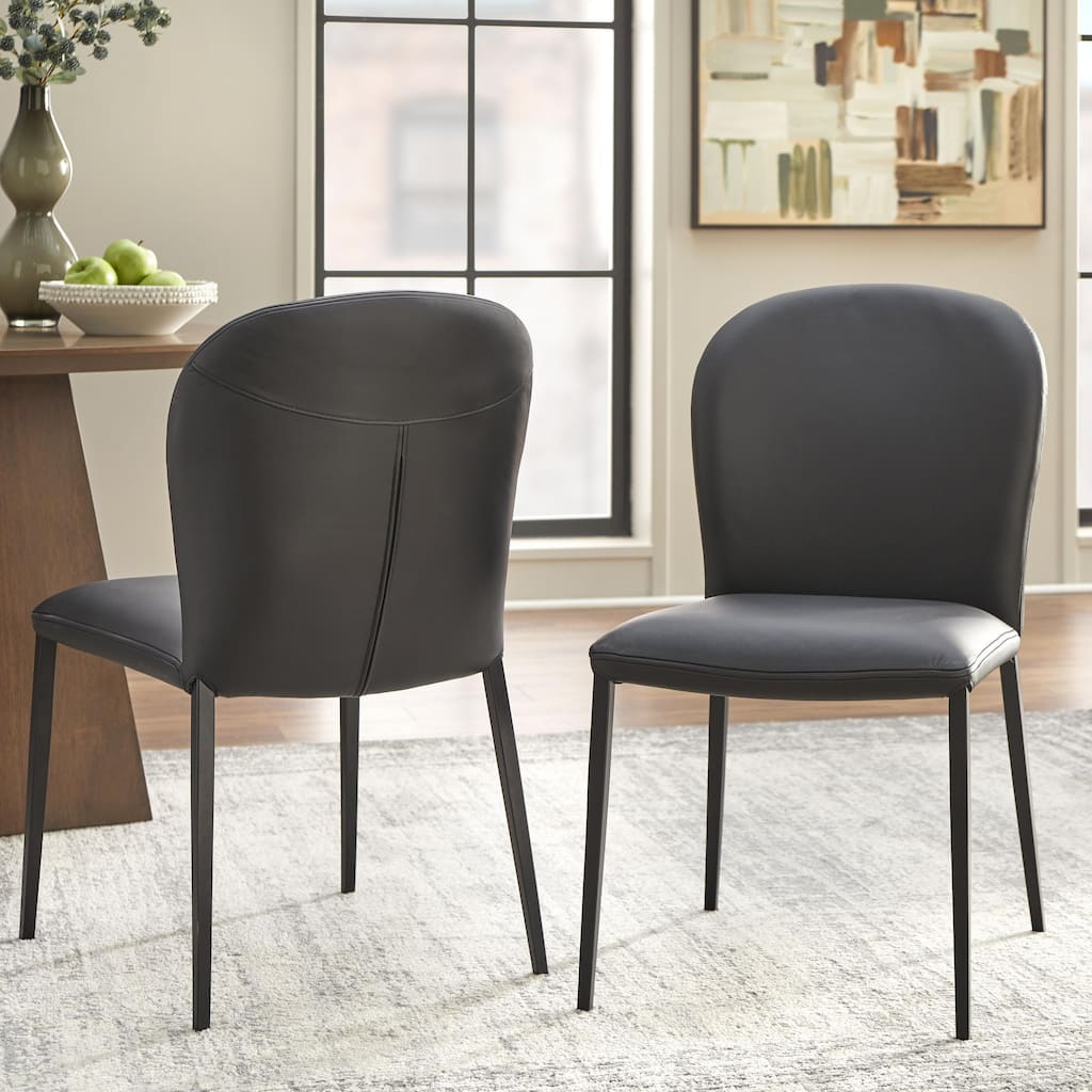 Lifestorey Katherine Leather Dining Chair (Set of 2)