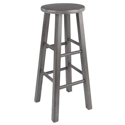 Ivy Square Leg Bar Stool, Rustic Oyster Gray - 13.6 x 13.6 x 29.1 inches