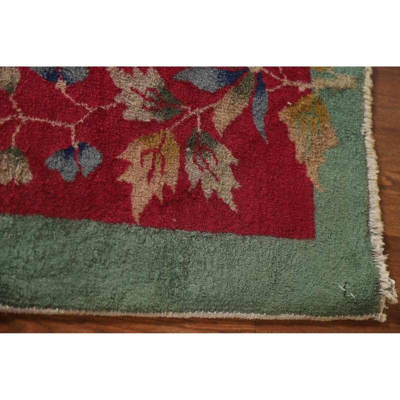 Vegetable Dye Art Deco Chinese Area Rug Hand-knotted Wool Carpet - 2'1"x 3'9"