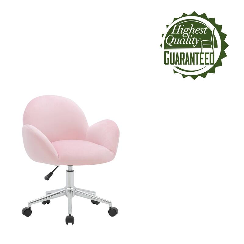 Porthos Home Quon Velvet/ Chrome Swivel Office Chair