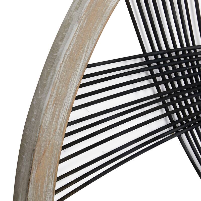 Wood Geometric Woven Wall Decor - Black - Roche River Decor