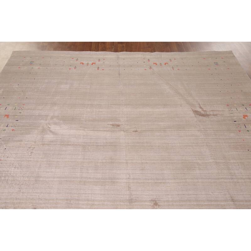 Gabbeh Oriental Area Rug Handmade Tribal Bedroom Silk Carpet - 7'9"x 9'7"