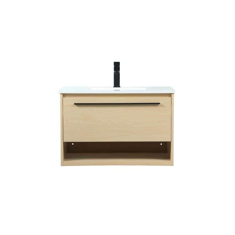 Brush 24 - 30 Inch Single Bathroom Vanity - Maple - 30 Inches