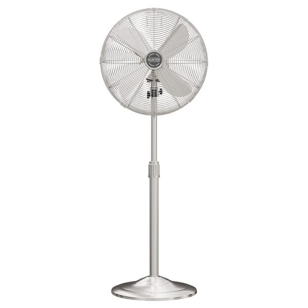 slide 2 of 22, Hunter Classic 16" Oscillating 3-Speed Standing Fan - Adjustable Height, Tilt Head - Office, Fitness Room, Bedroom Silver/Grey