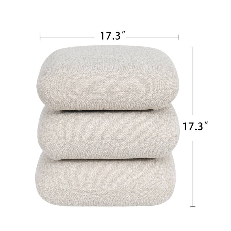 Modern 360° Swivel Multi-Layer Upholstered Ottoman