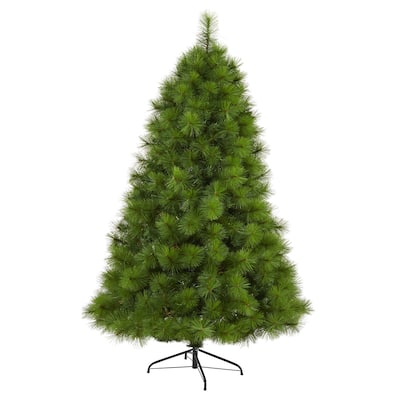 6' Green Scotch Pine Artificial Christmas Tree, Warm Clear LED Lights - 6 Foot