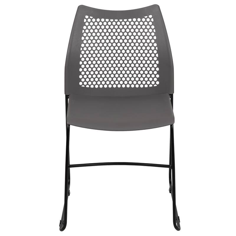 5 Pack 661 lb. Capacity Stack Chair with Air-Vent Back and Sled Base