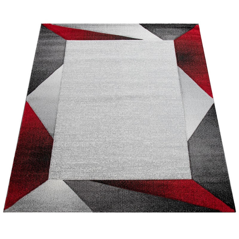 Designer Area Rug modern geometric Pattern and Contour Cut in different Colors