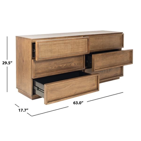 dimension image slide 2 of 3, SAFAVIEH Couture Zeus Contemporary 6-drawer Wood Dresser