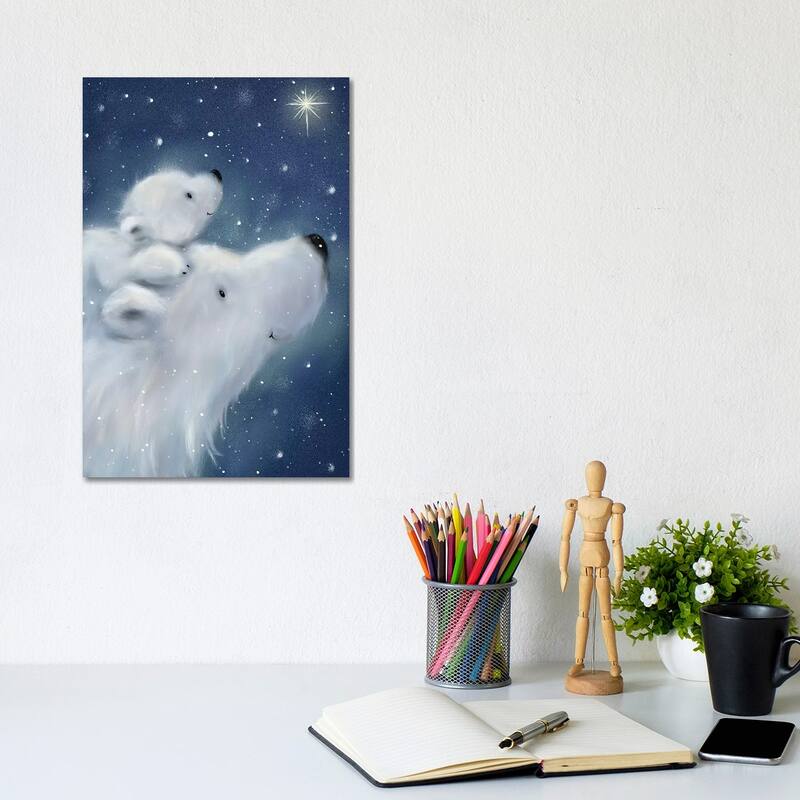 iCanvas "Polar Bear And Cub II" by MAKIKO Canvas Print - 12x8x0.75