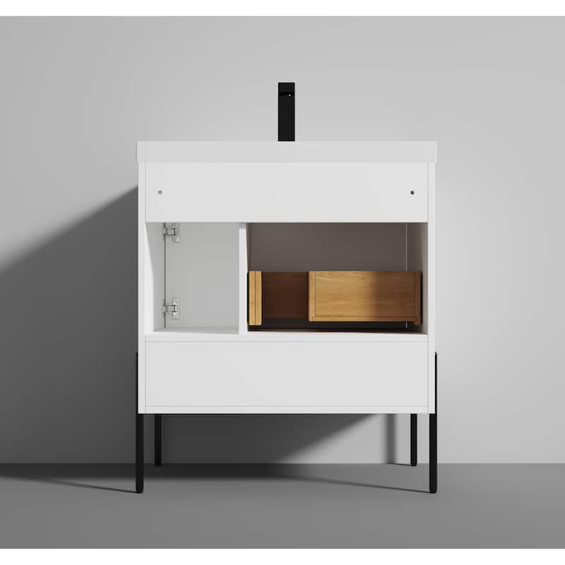 Blossom Turin 30 Inch Freestanding Bathroom Vanity with Acrylic Sink