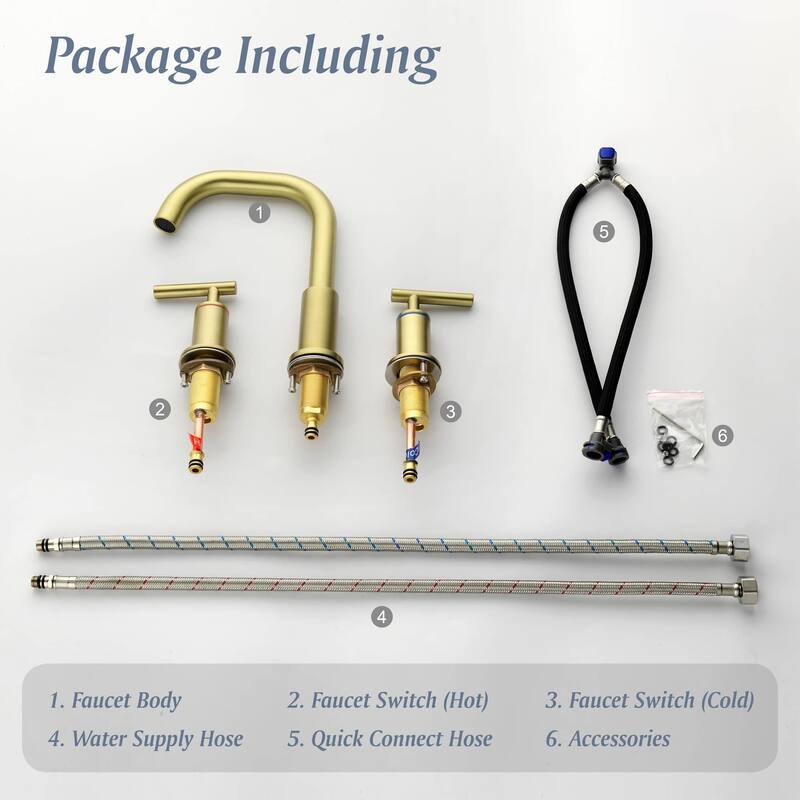 Widespread Bathrom Faucet 3 Hoes Modern 8 Inch Bathroom Sink Faucet Double Handle Vanity Basin Faucets Mixer Taps With Valve