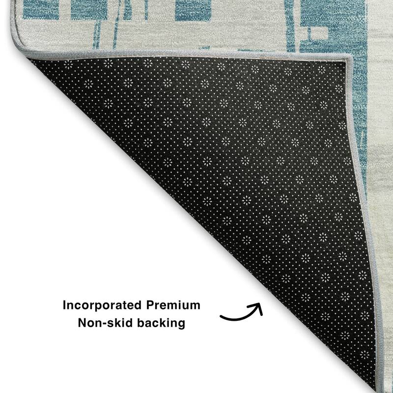 Premium Washable Super Soft Contemporary Plaid Mayfield Rug