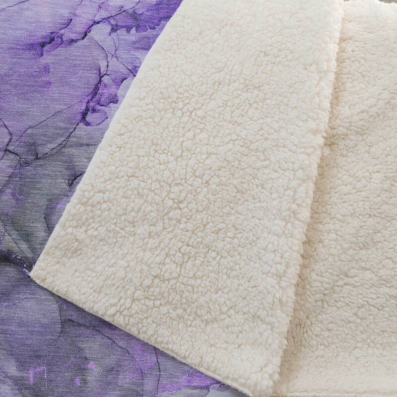 Premium Machine Washable Abstract Contemporary Sherpa Throw Blanket