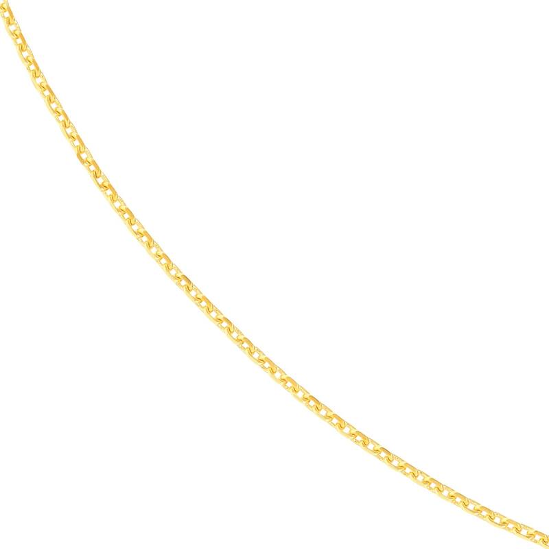 Curata 14k Yellow Gold 0.8mm Diamond Cut Cable Chain Necklace (Spring Ring)