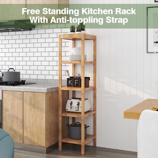 Shop Langria Bamboo Shelf Multi Function Utility Storage Shelving