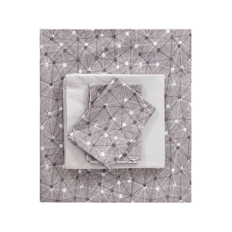 SUSSEXHOME Gray Connections Full Size Duvet Cover Set,Hypoallergenic
