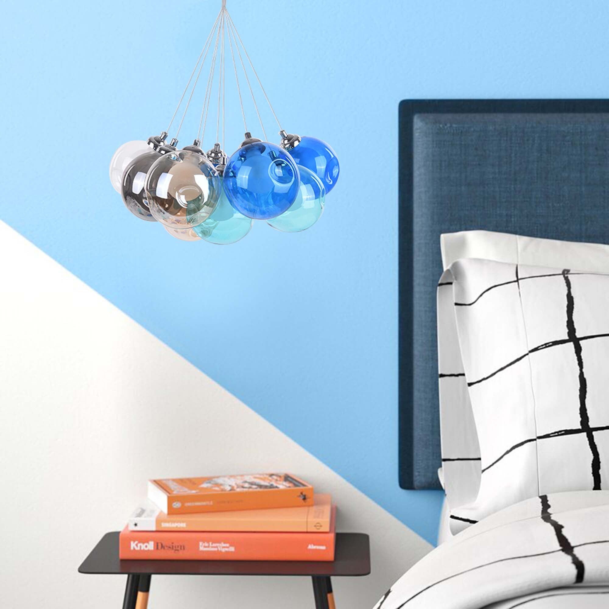 Blue glass globe pendant light sale