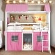 preview thumbnail 18 of 28, Modren Twin over Twin Wood Bunk Bed House Bed With Elegant Windows,Sills and Tent For Bedroom Pink+White