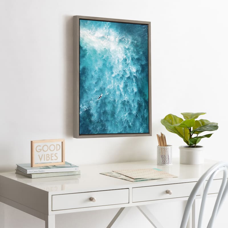 Kate and Laurel Sylvie La Jolla 7 Framed Canvas by Rachel Bolgov