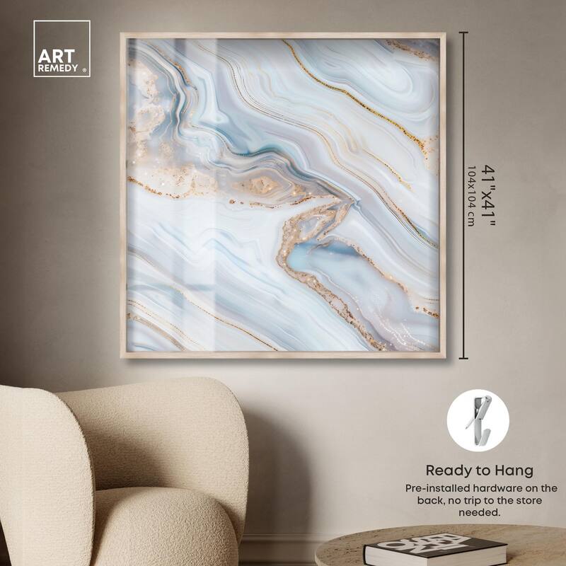 Icy Glitter Stone I Shadowbox by Art Remedy