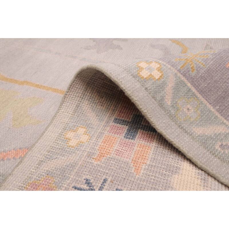 ECARPETGALLERY Hand-knotted Modern Oushak Light Grey Wool Rug - 9'0 x 11'9