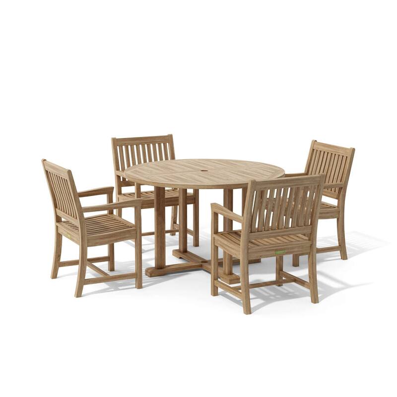 Outdoor Dining Set Patio Furniture 5 Piece Bistro Set French Flair Armchairs