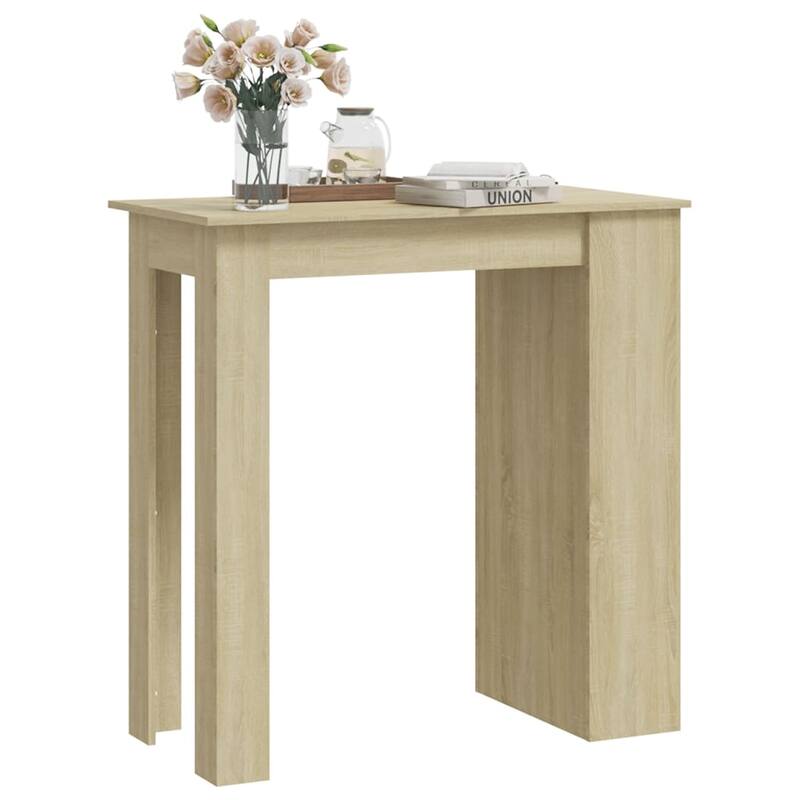 vidaXL Bar Table Kitchen Pub Bistro Table with Storage Rack Engineered Wood - 40.2" x 19.7" x 40.7"