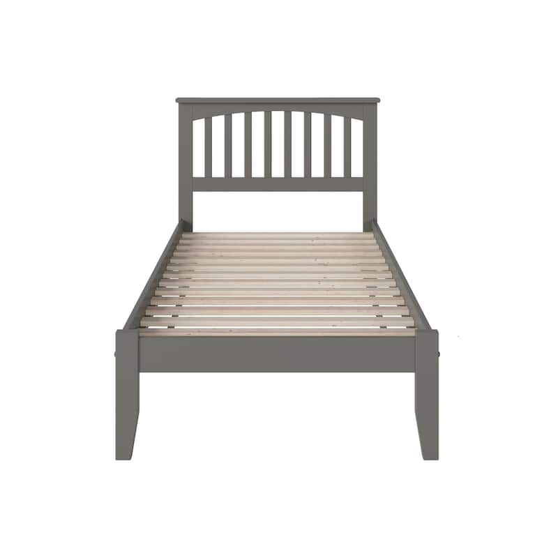 Twin Platform Bed Grey - HomeStock Global Modern Bed Frame with Footboard
