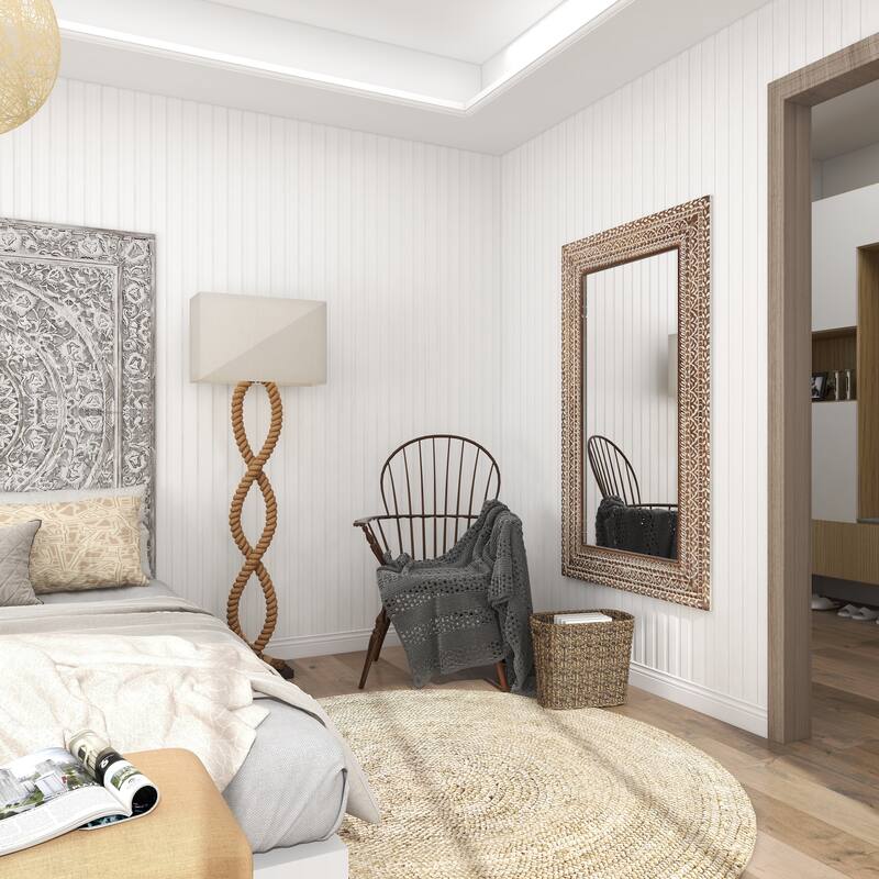 Brown Seagrass Handmade Woven Single Slot Magazine Holder with Light Brown Accents